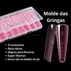 Molde das Gringas Molde f1 Mandorla 14 tamanhos colorido ápice baixo unha gel Curvatura C