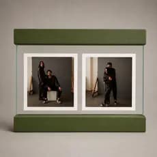 Porta Retrato 10x15 Madeira Pinus Vidro Duplo Foto Flutuante de Mesa Presente Personalizado Para Namorado Mãe Avós