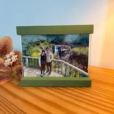 Quadro vintage porta retrato 10x15 a6 horizontal com madeira e vidro