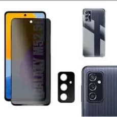 Kit 3x1 Samsung Galaxy M52 5G- Capa Silicone + Película CERÂMICA PRIVACIDADE 9D + Película de câmera
