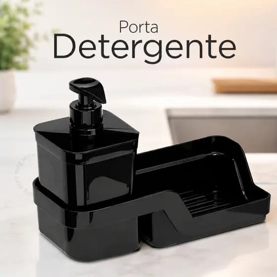 Porta Detergente Com Suporte Para Esponja Bucha 500ml Bico Dosado Dispenser Pia Prático