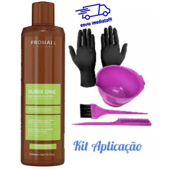 Prohall Burix One Escova Anti Frizz Original Sem Formol 300ml + Kit Aplciação