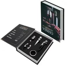Kit Vinho Livro Com Saca Rolhas Dosador Tampa