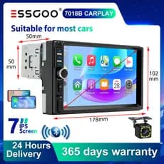 ESSGOO 7018B 1/2 Din Car Stereo 7 Polegadas HD Áudio Rádio Touch Screen Monitor MP5 Player Suporte TF FM BT USB Câmera