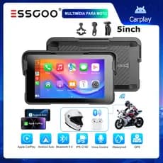ESSGOO 5 Polegada Jogador Portátil Para Motocicleta Carplay Android Auto IPS 2.5D Tela De Toque Suporte Mapa Navegação C