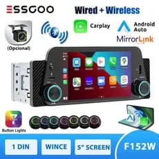 ESSGOO Universal Sem Fio Carplay Android Auto 1 Din 5 " Player De Carro Multimídia MP5 Suporte Espelho Link USB/TF/AUX