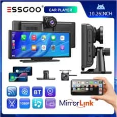 ESSGOO 10.26 Polegadas Câmera Dupla Carpy Gravador De Condução Sem Fio Carplay Android Tela De Toque Automática