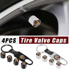 4 Pçs Liga Tampas Da Haste Válvula Do Pneu De Carro Roda Cobre Chave Chaveiro Para Abarth 595 Fiat131 Punto 1000 204A 20