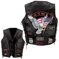 Colete De Motocicleta De Couro De Búfalo Para Homens Tamanho Extra Grande XL 2XL 3XL Equitação De Motociclista Resistent