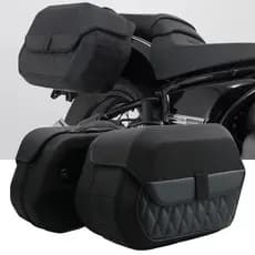 19.5L PE Base Dura Saco Lateral Da Motocicleta À Prova Dwaterproof Água Premium Couro Alforje Motor Bagagem Transportado