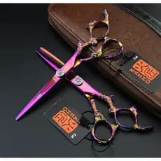 Tesoura De Barbeiro Profissional De 6 Polegadas , Cabeleireiro , Desbaste Reto , Ferramenta De Corte De Cabelo