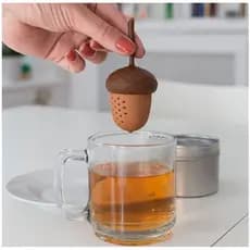 Mini Filtro De Folhas De Chá De Bolota Reutilizável , Infusor Silicone , Bola De Pinha Especiarias
