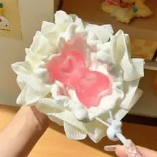 2 Em 1 Bolas De Banho De Sabão Envoltório Esfrega Flor Volta Esfregando Toalha Esponja Malha Com Cordão Para Esfoliação