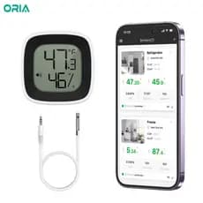 ORIA Bluetooth Geladeira Termômetro Monitor Digital Sensor Faixa De Conexão Alerta De APP De 164 Pés Com Sonda Para