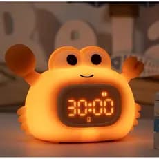 ORIA Recarregável Despertador Digital Crab Relógio Com Luz Noturna RGB E Função Temporizador Para Quartos De Crianças