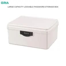ORIA Caixa De Armazenamento Com Senha De 4 Dígitos , Camada Dupla , Grande Capacidade , Segura Para Documentos , Telefon