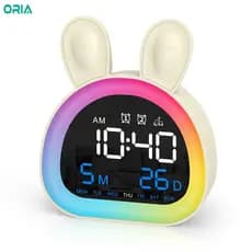 ORIA Kids Despertador Sleep Training Wake Clock Com Luz Noturna E Alarme Duplo