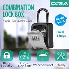 ORIA Home Caixa De Chaves Combinada De 4 Dígitos Montada Na Parede (1PCS/2PCS)