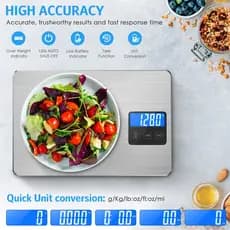 Balança De Cozinha Digital Tela De Vidro Recarregável Usb (3G - 15kg)