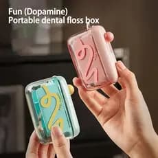 Caixa De Fio dental Portátil Automática , Reutilizável , Ferramenta De Limpeza De Dentes