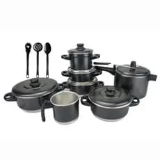 Jogo De Panelas Preto Com 10 Peças Panela De Pressão 4.5l
