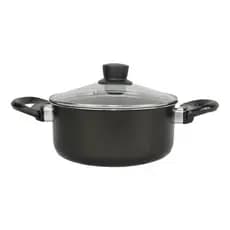 Panela Teflon Avulsa + Tampa De Vidro N° 18 Preta
