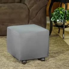 Kit 2 Capa Para Puff Premium Luxo Quadrado Alstromérias e Preto