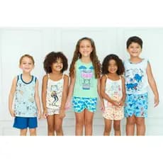 Kit 5 Pijama Infantil Feminino e Masculino Algodão