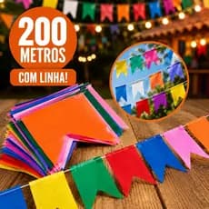 200 Metros Bandeirinhas Festa Junina Arraiá São João Bandeirolas Coloridas Para Decoração Interna