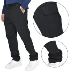 CALÇA CARGO JOGGER SARJA LARGA MASCULINA SKATE, CASUAL, 6 BOLSOS FECHAMENTO CORDÃO MODA UNISSEX