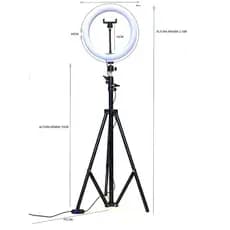ring light com tripe para celular com suporte 83 cm de led