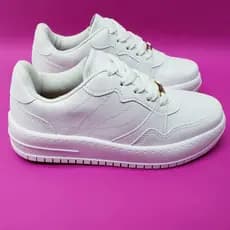 Tenis Feminino Casual Branco Preto VIZZANO