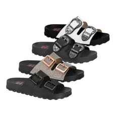Tamanco Sandalia Rasteirinha  Birken Gliter Brilho Feminino Moleca