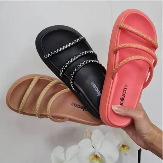 Sandalia Papete Feminina MOLECA confortavel macia