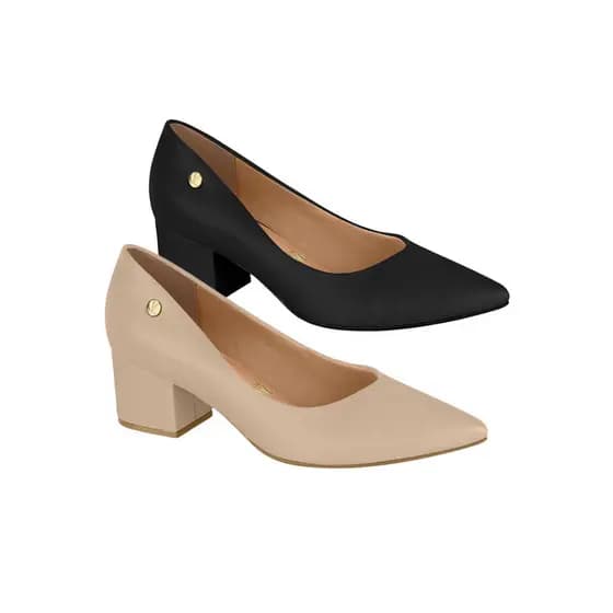 Scarpin Feminino Salto Bloco  Vizzano Salto 5 cm Confortável Casual