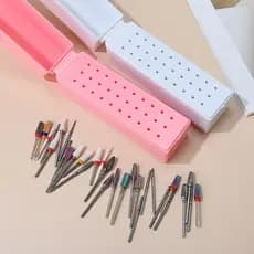 Porta Brocas 30 Furos Suporte Unha Organizador Expositor Manicures Quadrado