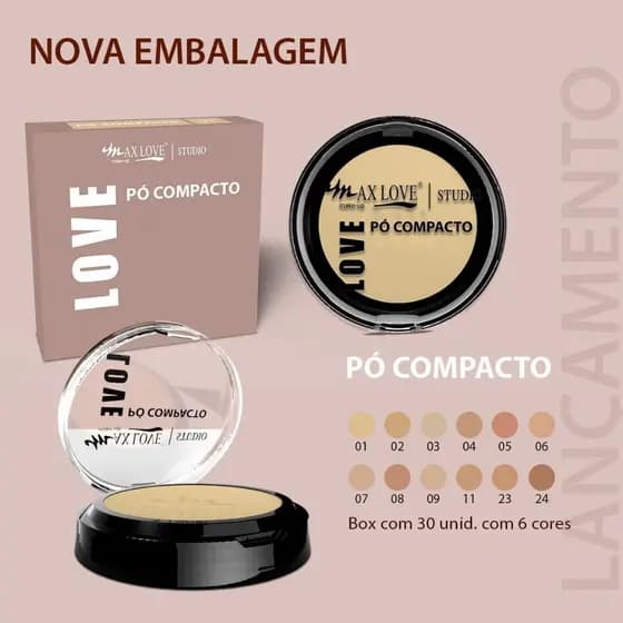 Pó Compacto Max Love Matte Ultra fino Vegano Hd Escolha A Cor