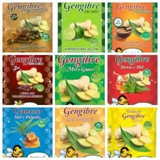 Kit 09 Pacotes de Balas Gengibre Amatuvida 40g Cada Natural Sem Corantes com Pedacinhos de Gengibre