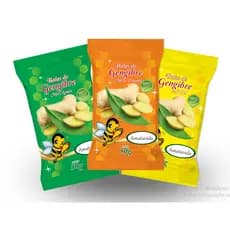 Kit 3 Pacotes Bala de Gengibre Vários Sabores 100% Natural com Pedacinhos de Gengibre Saudável