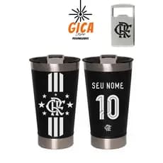 Copo Térmico Personalizado com gravação laser 473ml Nome + Número