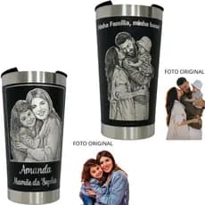 Copo Térmico Personalizado Foto E Nome Frase Gravação Laser