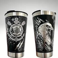 Copo Térmico personalizado Corinthians Timão Gravação Laser 360º