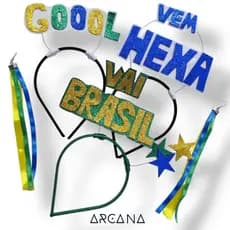 Arco Brasil  Tiara Copa do Mundo Torcida Verde Amarelo e Azul Bandeira