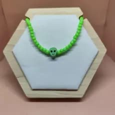 Colar Miçangas Alien Neon Psicodélico para Festival Reve