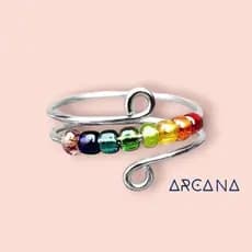 Anel Ansiedade  Anti Estresse Aço Inoxidável Antialérgico 7 Chakras
