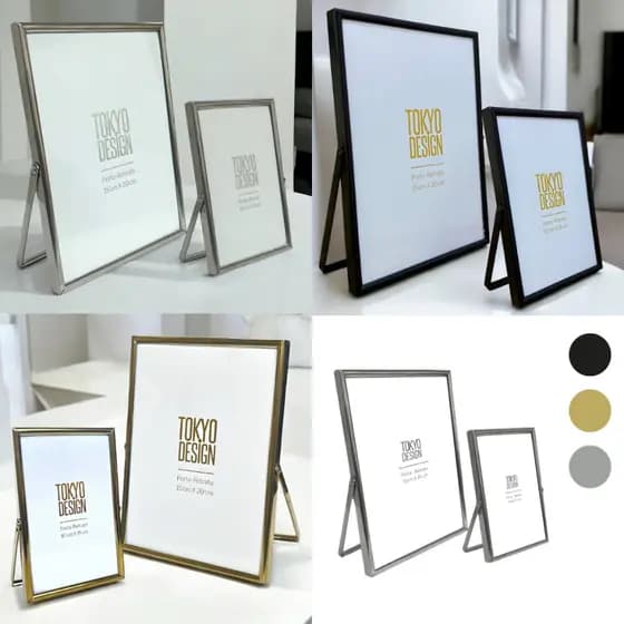 Kit Porta Retratos 10x15 e 15x20 Metal e Vidro Decoração