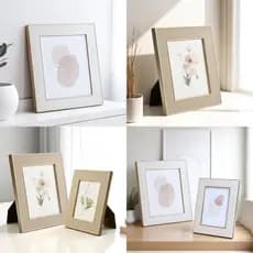 Porta Retrato 15x20 Golden Lines Texturizado Branco - Bege Ps E Vidro Mart 20649 Mart 20651