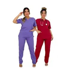 2 Conjuntos Pijama Scrub  (2 calças + 2 blusas) Hospitalar Unifome Medico Enfermeiro Oxord Seca Rapido