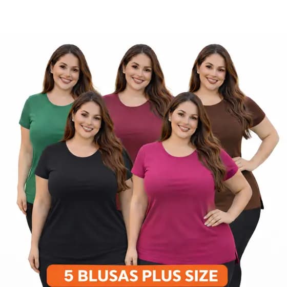 5 Blusas Plus Size  Basica Feminina Para Academia Cobre Tapa Bumbum Fitness Comprida Vest Legging