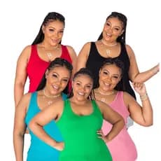 Kit 5 Regatas Feminina Alça Larga Plus Size Feminina Blusinha Básica Moda Maior